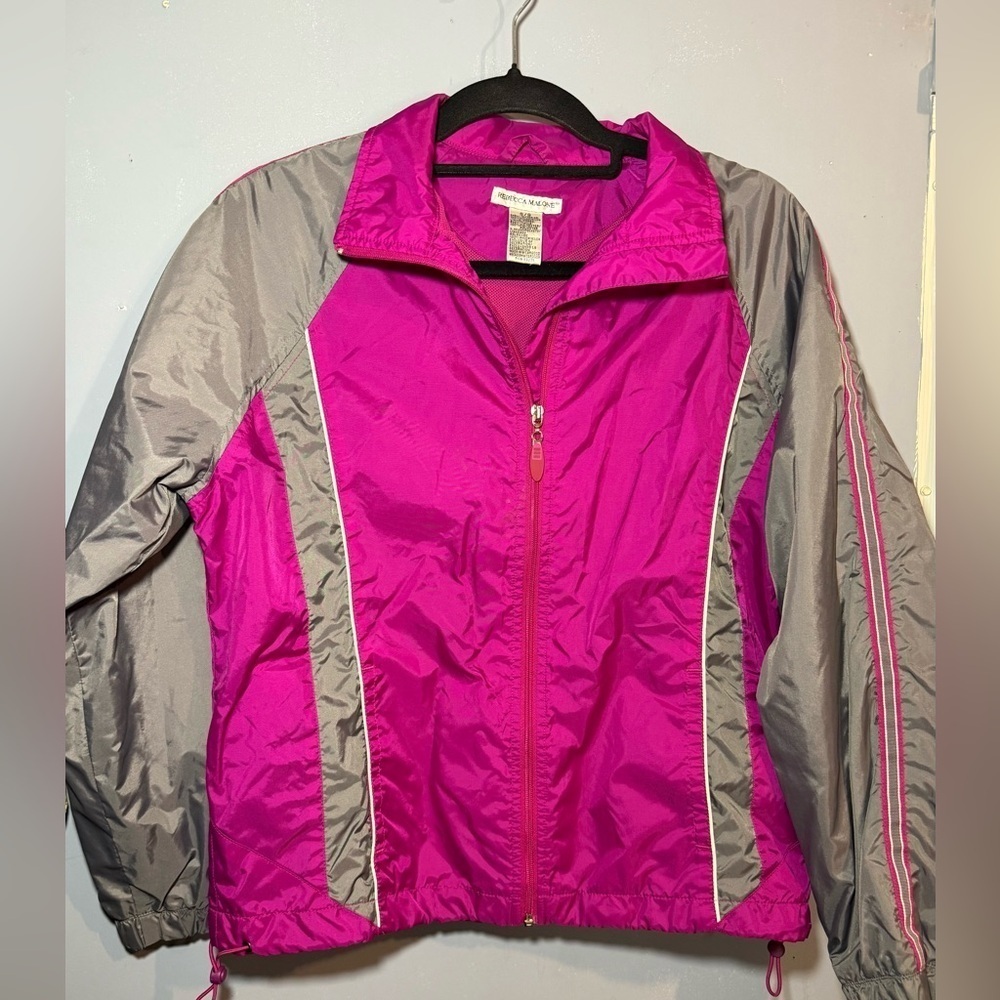 Rebecca Malone Vibrant Pink/Gray windbreaker/Jacket- small